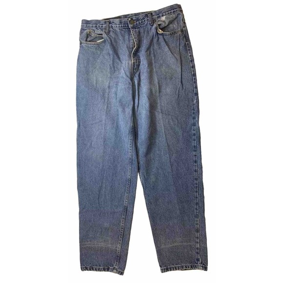 Classic Jeanswear Bulls Eye Men's Carpenter Jeans Blue Denim Size 38 5-Pockets - Picture 1 of 12